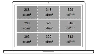 Durchschnittliche Helligkeit T470s (QHD): 311 cd/m²