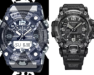 Es wird erwartet, dass die geleakte Casio G-Shock Mudmaster GG-B100X (links) und die höherwertige G-Shock GWG-2000 (rechts) zahlreiche Funktionen gemeinsam haben. (Bildquelle: @geesgshock auf Instagram / Casio)