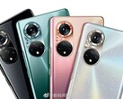 Die Honor 50-Serie wird erstmals offiziell von Honor vorgeführt. Hier wohl das Top-Modell Honor 50 Pro+ mit Quad-Cam in vier Farben.