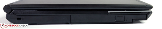 Linke Seite: Kensington-Lock, optisches Laufwerk, Smart Card Reader